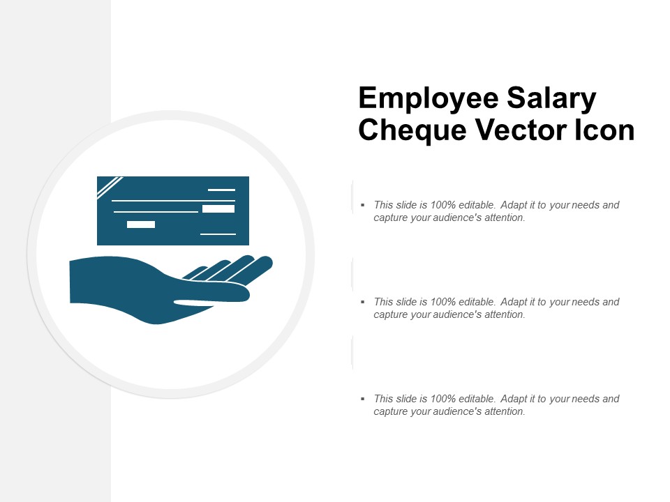 Employee Salary Cheque Vector Icon Ppt PowerPoint Presentation Slide Download