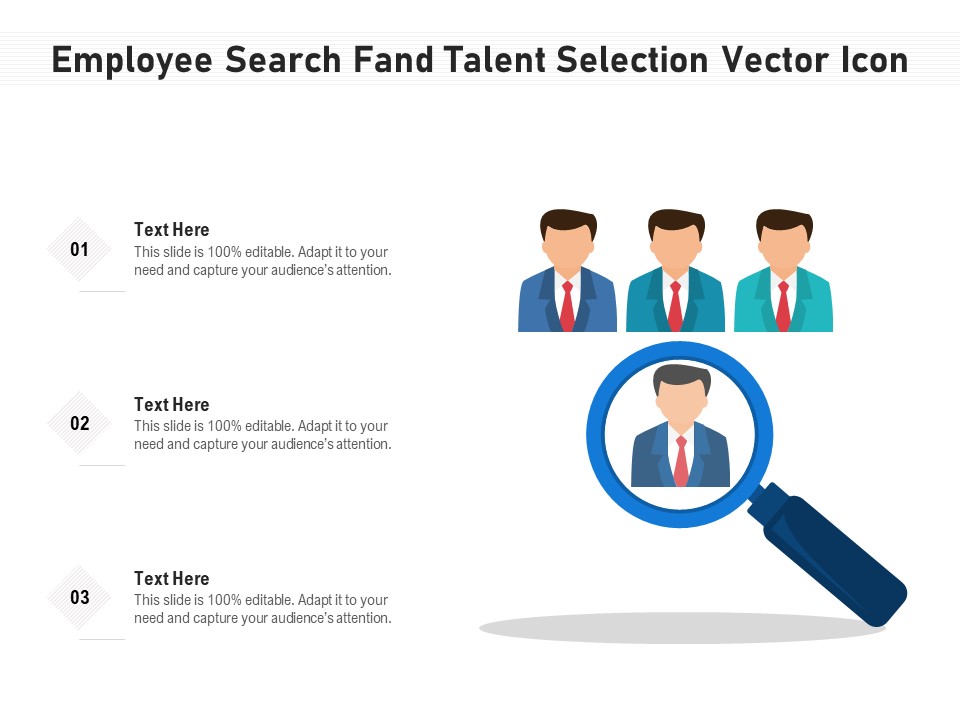 Employee Search Fand Talent Selection Vector Icon Ppt PowerPoint Presentation Gallery Master Slide PDF