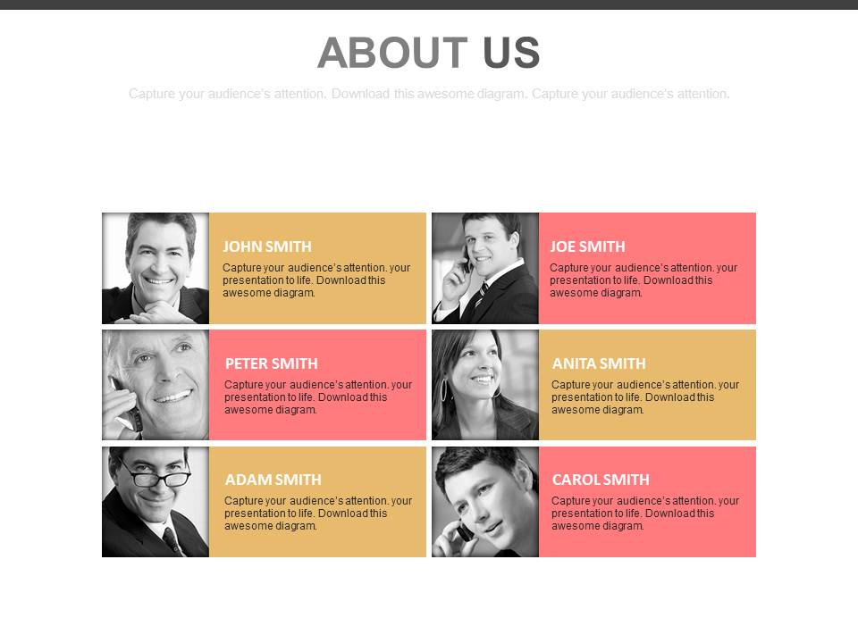 Employees Details For About Us Design Powerpoint Slides