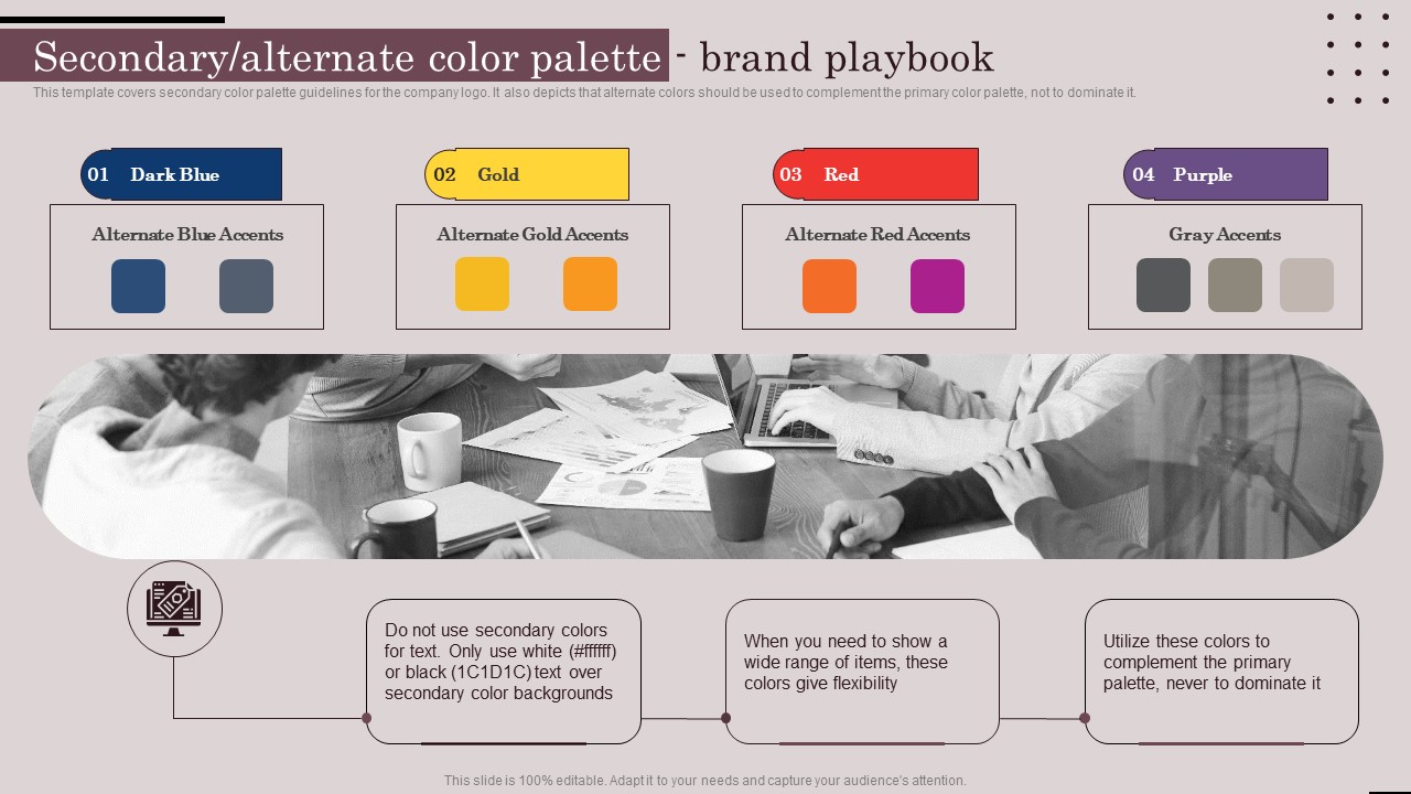 Employer Branding Playbook Secondary Alternate Color Palette Brand Playbook Designs PDF