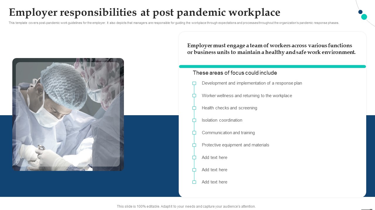 Employer Responsibilities At Post Pandemic Workplace Pandemic Company Playbook Introduction PDF
