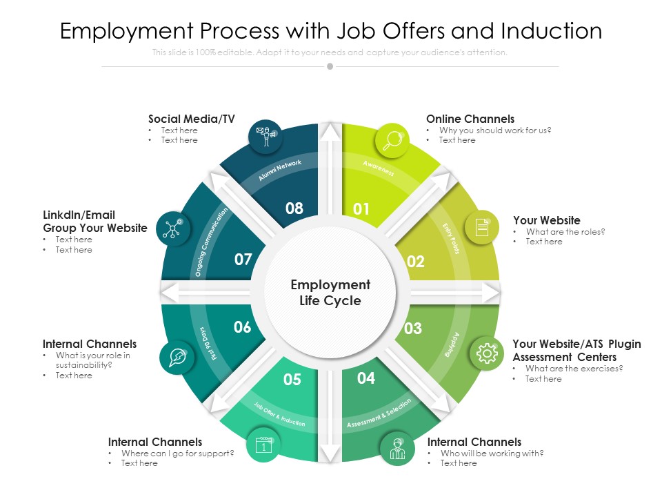 Employment Process With Job Offers And Induction Ppt PowerPoint Presentation Gallery Example Introduction PDF