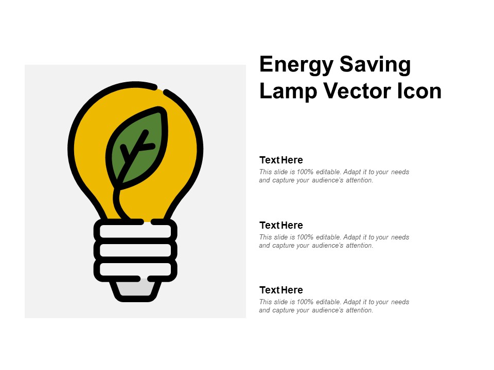 Energy Saving Lamp Vector Icon Ppt PowerPoint Presentation Portfolio Graphics Download