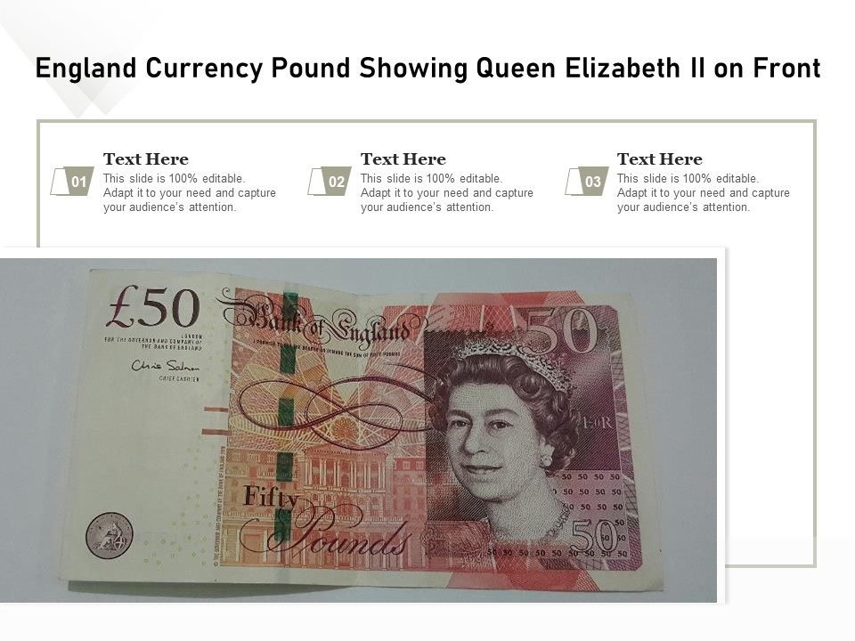 England Currency Pound Showing Queen Elizabeth Ii On Front Ppt PowerPoint Presentation Outline Graphics PDF