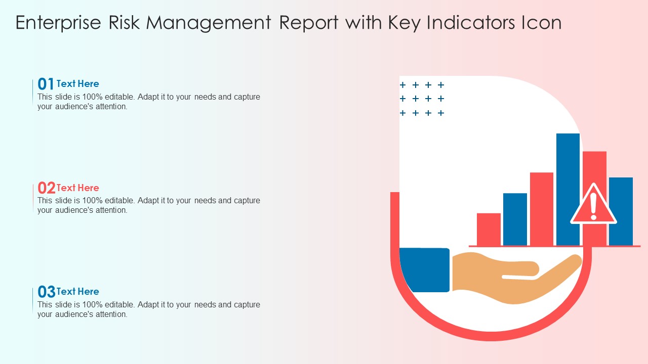 Enterprise Risk Management Report With Key Indicators Icon Inspiration PDF