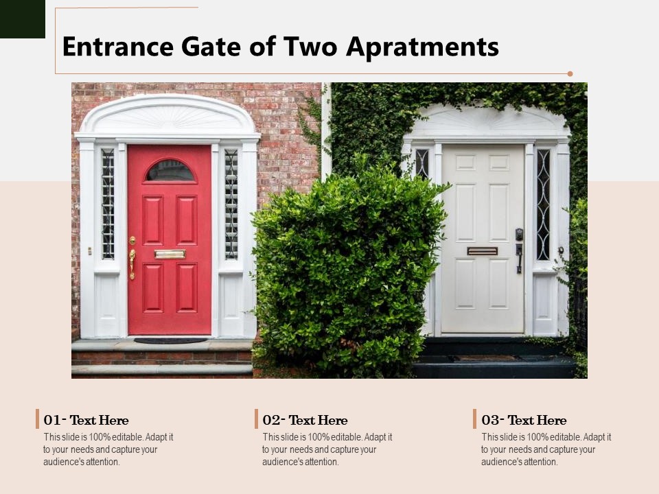 Entrance Gate Of Two Apartments Ppt PowerPoint Presentation Pictures File Formats PDF