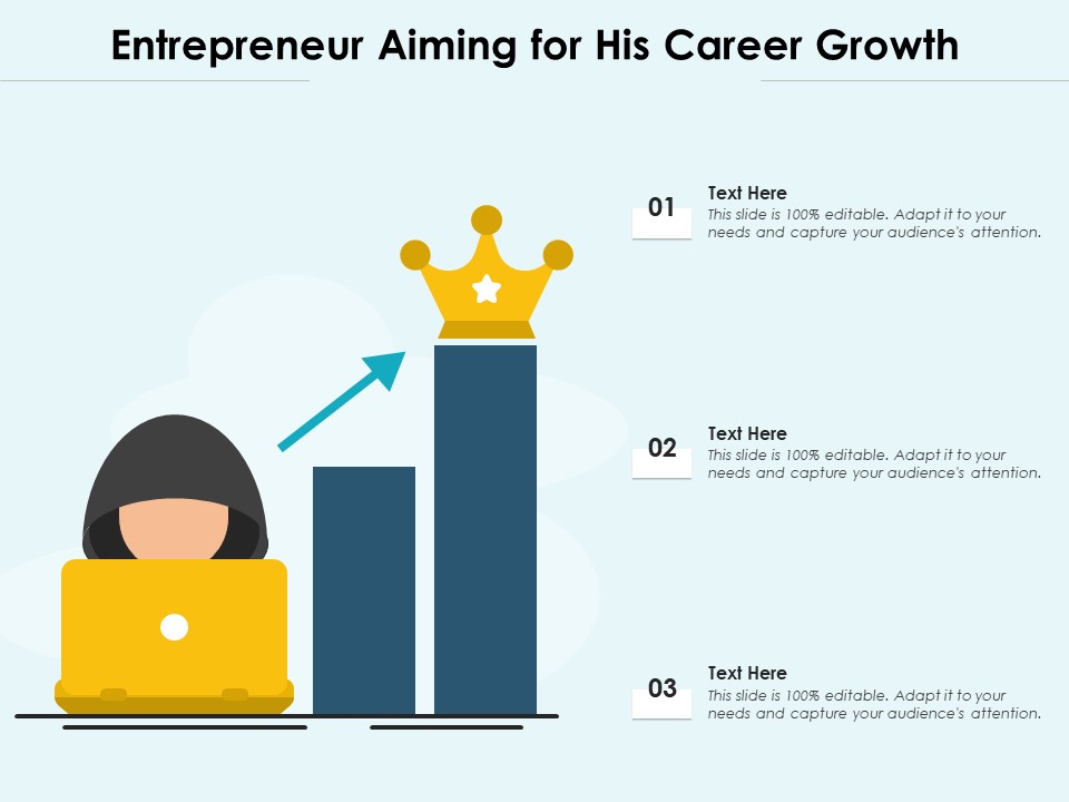 Entrepreneur Aiming For His Career Growth Ppt PowerPoint Presentation Icon Deck PDF