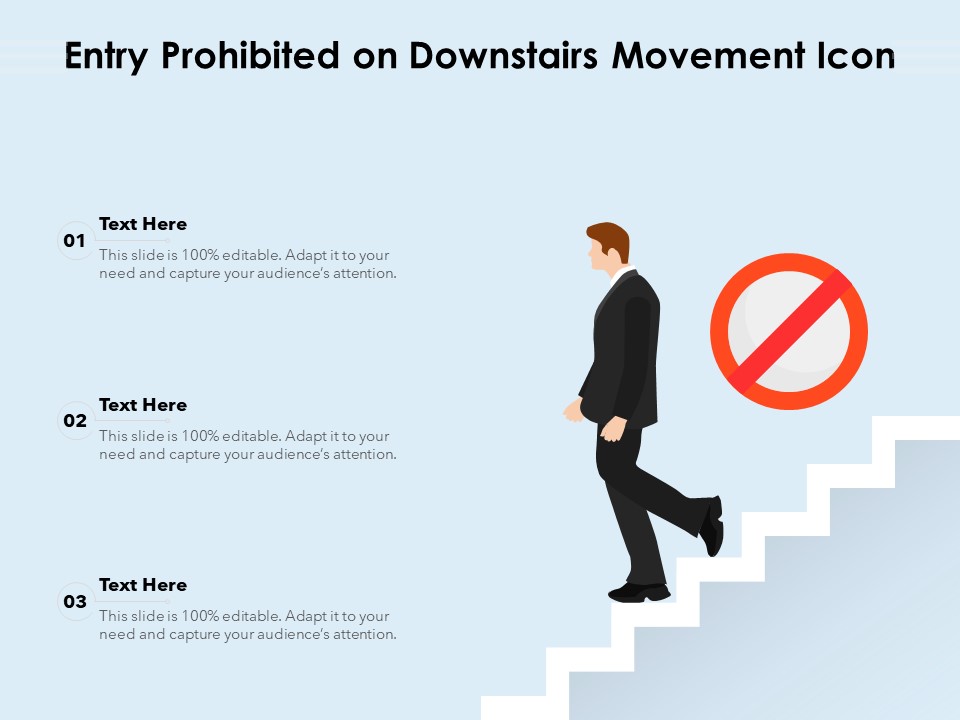 Entry Prohibited On Downstairs Movement Icon Ppt PowerPoint Presentation Gallery Graphic Tips PDF