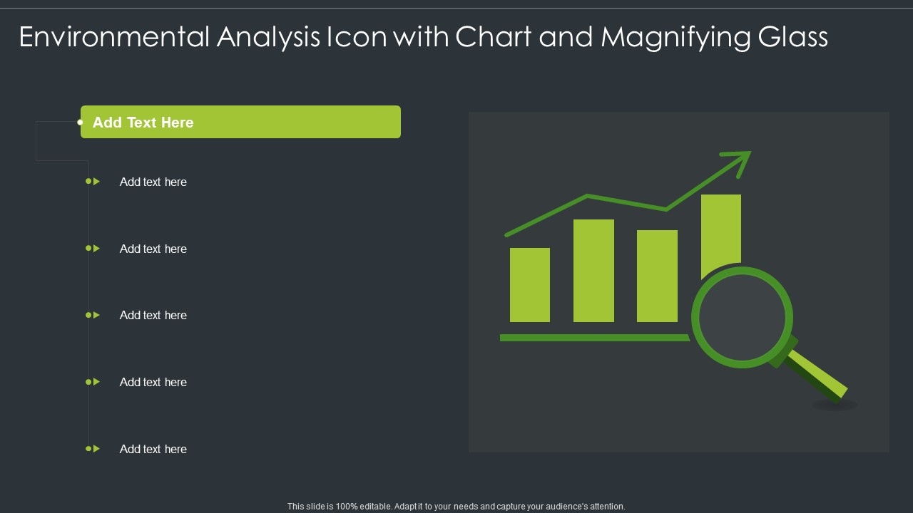 Environmental Analysis Icon With Chart And Magnifying Glass Introduction PDF