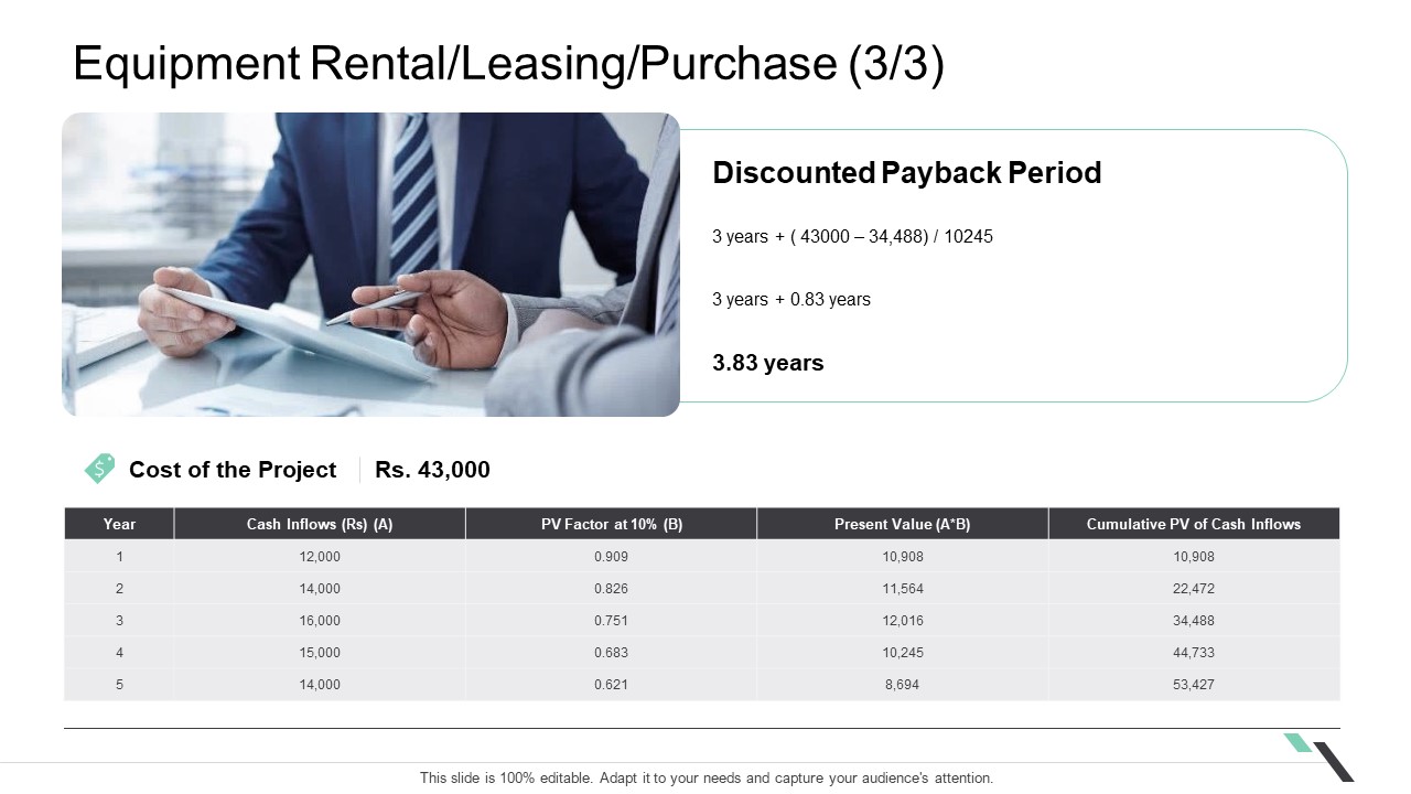 Equipment Rental Leasing Purchase Present Value Elements PDF