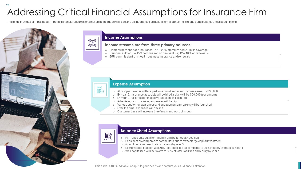 Establishing Insurance Company Addressing Critical Financial Assumptions For Insurance Firm Information PDF