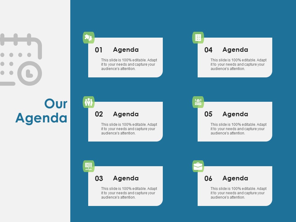 Evaluating Performance Our Agenda Ppt Layouts Infographics PDF