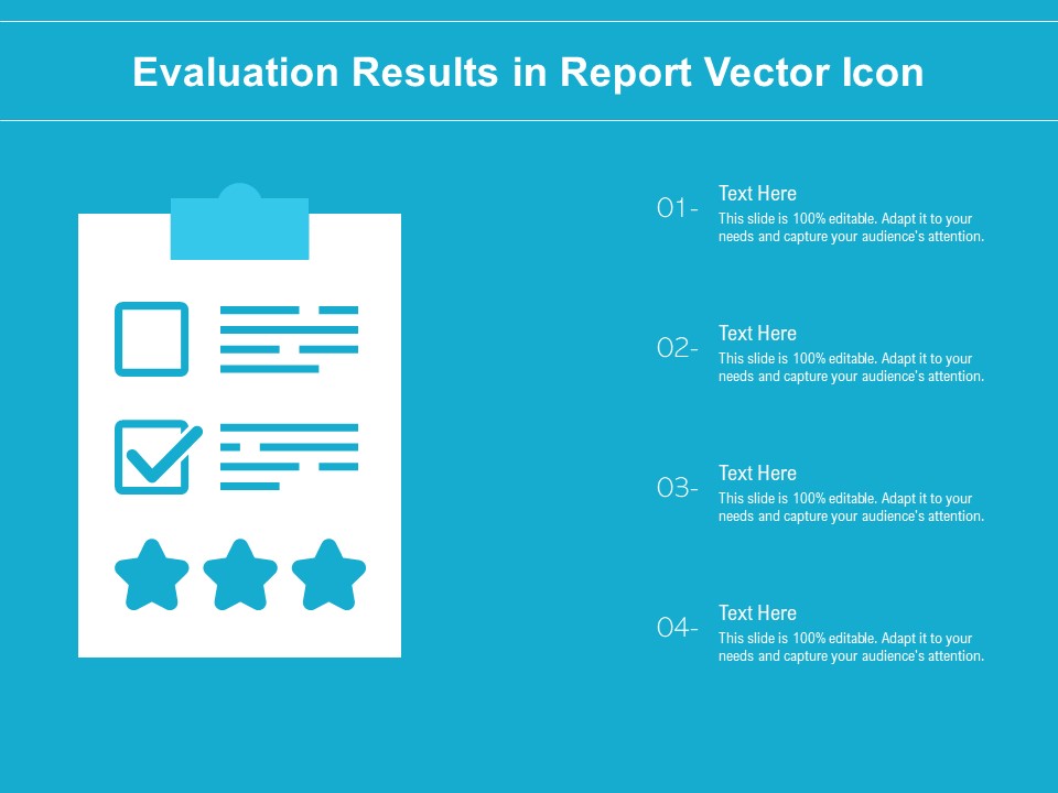 Evaluation Results In Report Vector Icon Ppt PowerPoint Presentation File Pictures PDF