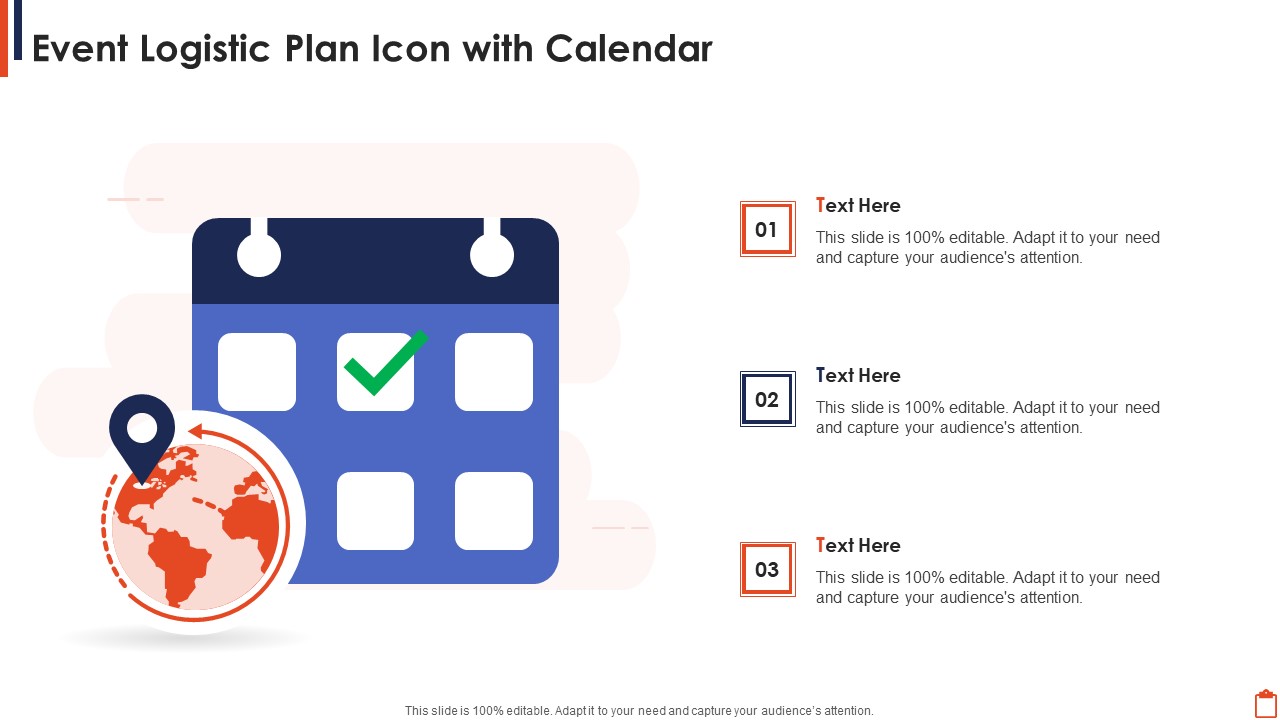 Event Logistic Plan Icon With Calendar Microsoft PDF