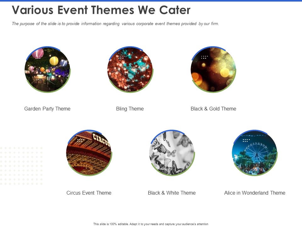 Event Management Services Various Event Themes We Cater Ppt PowerPoint Presentation Show Gallery PDF