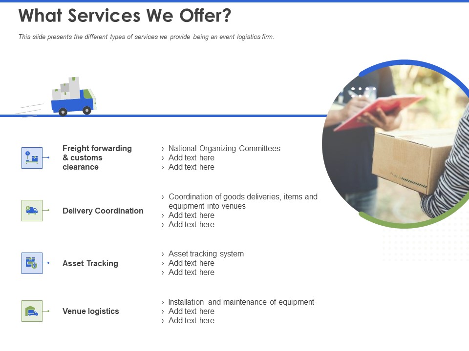 Event Management Services What Services We Offer Ppt PowerPoint Presentation Portfolio Professional PDF