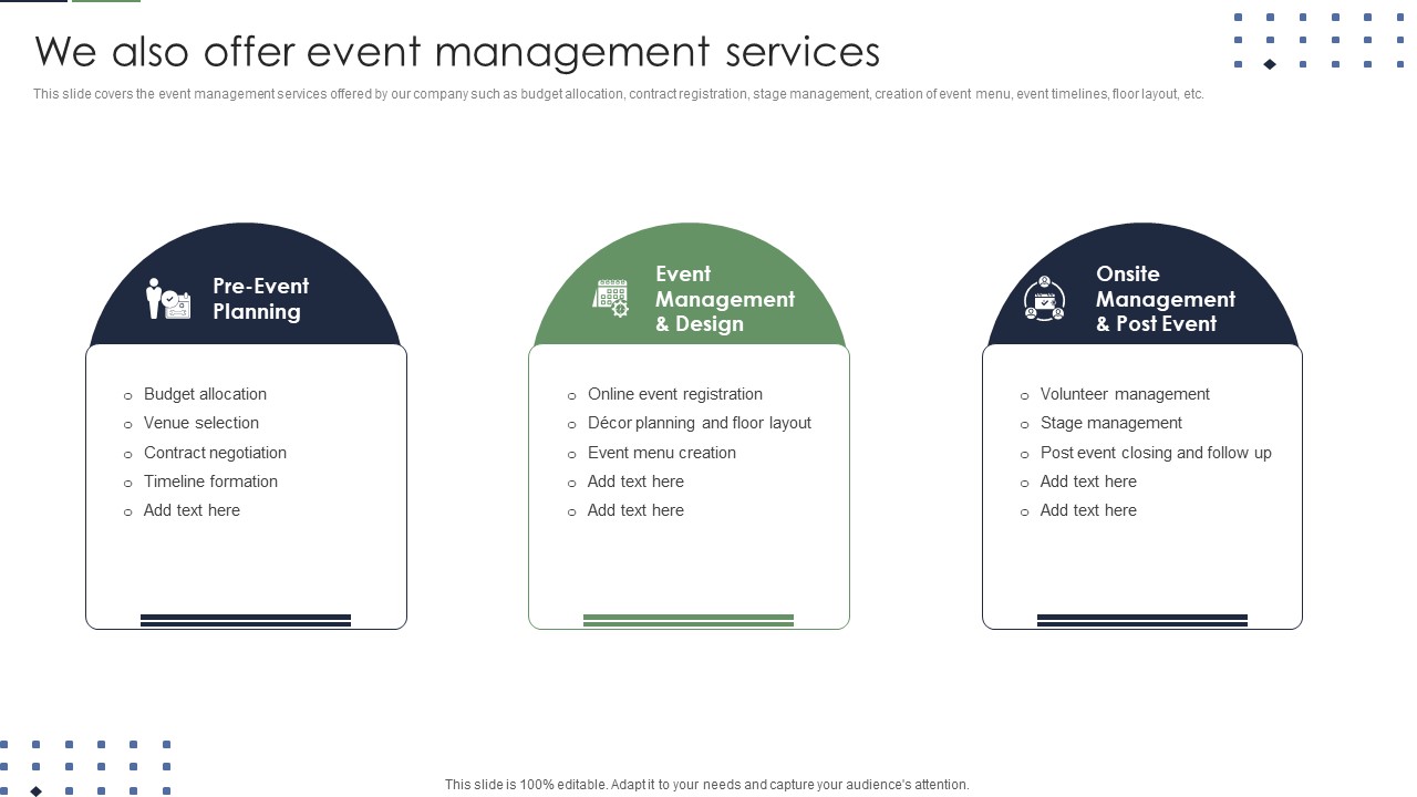 Event Planner Company Profile We Also Offer Event Management Services Structure PDF