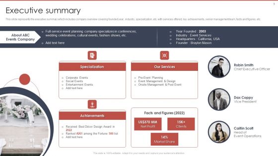 Event Planning And Management Company Profile Ppt PowerPoint Presentation Complete Deck With Slides
