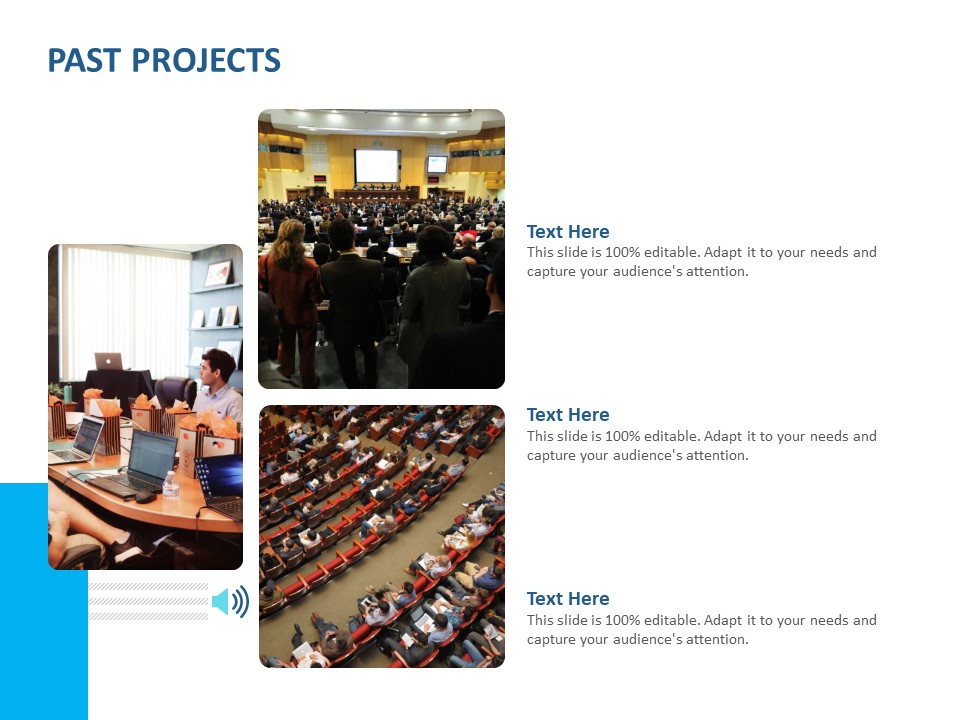 Event Time Announcer Past Projects Ppt Model Master Slide PDF