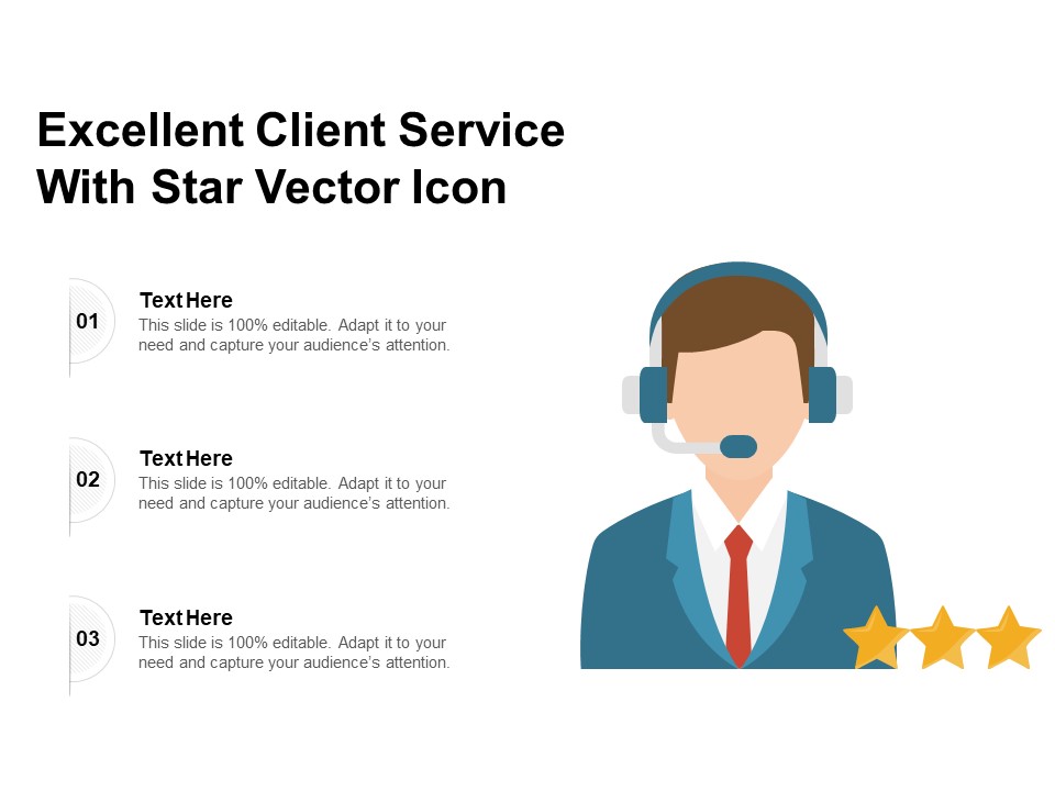 Excellent Client Service With Star Vector Icon Ppt PowerPoint Presentation File Clipart PDF