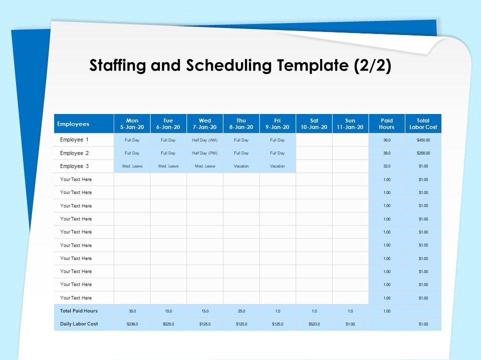 Executive Leadership Programs Staffing And Scheduling Template Cost Ppt PowerPoint Presentation Infographics Graphics PDF