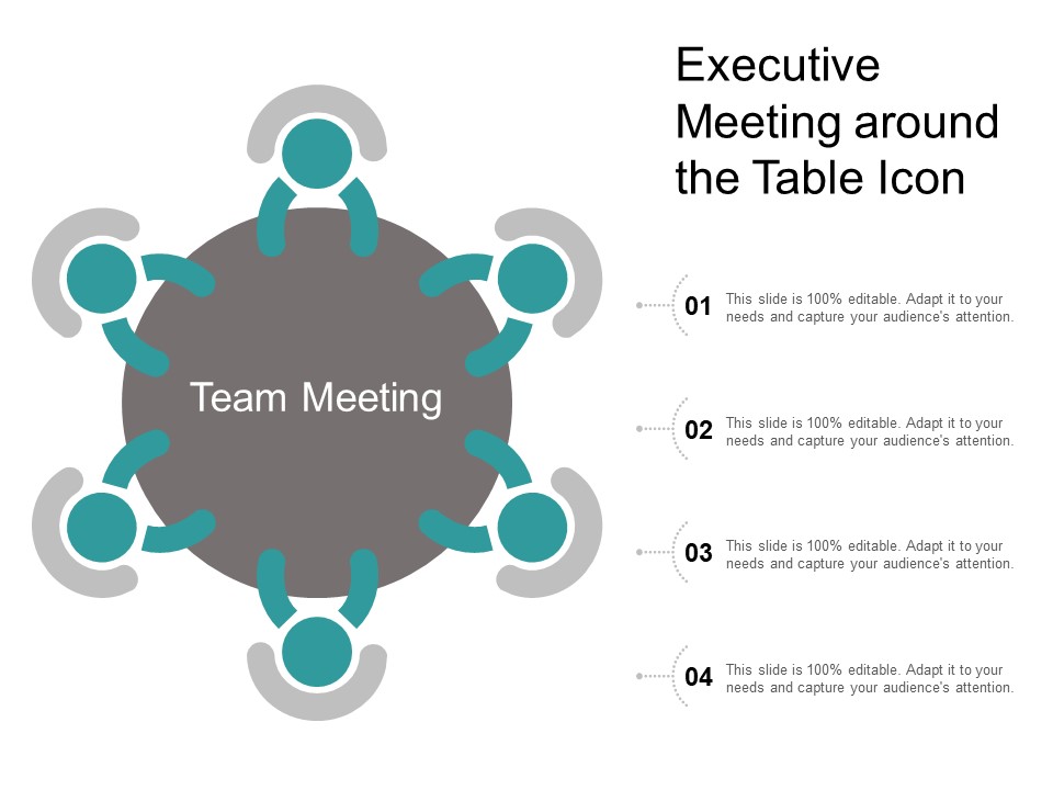 Executive Meeting Around The Table Icon Ppt PowerPoint Presentation Inspiration Images