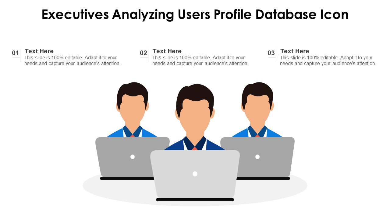 Executives Analyzing Users Profile Database Icon Ppt PowerPoint Presentation Gallery Summary PDF