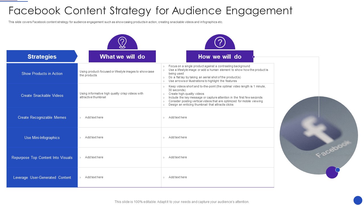 Facebook Marketing Strategies For Small Enterprise Facebook Content Strategy For Audience Pictures PDF