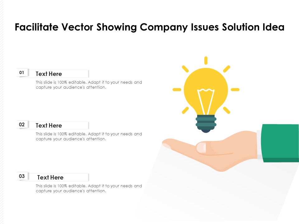 Facilitate Vector Showing Company Issues Solution Idea Ppt PowerPoint Presentation Gallery Information PDF