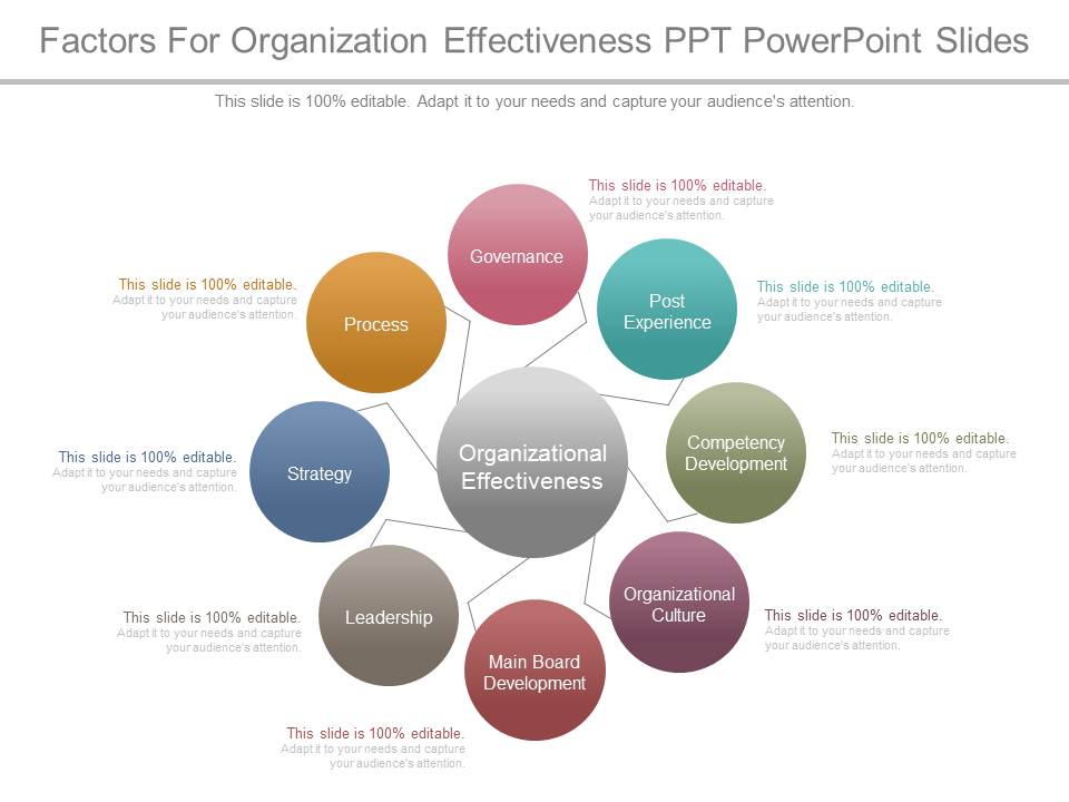 Factors For Organization Effectiveness Ppt Powerpoint Slides
