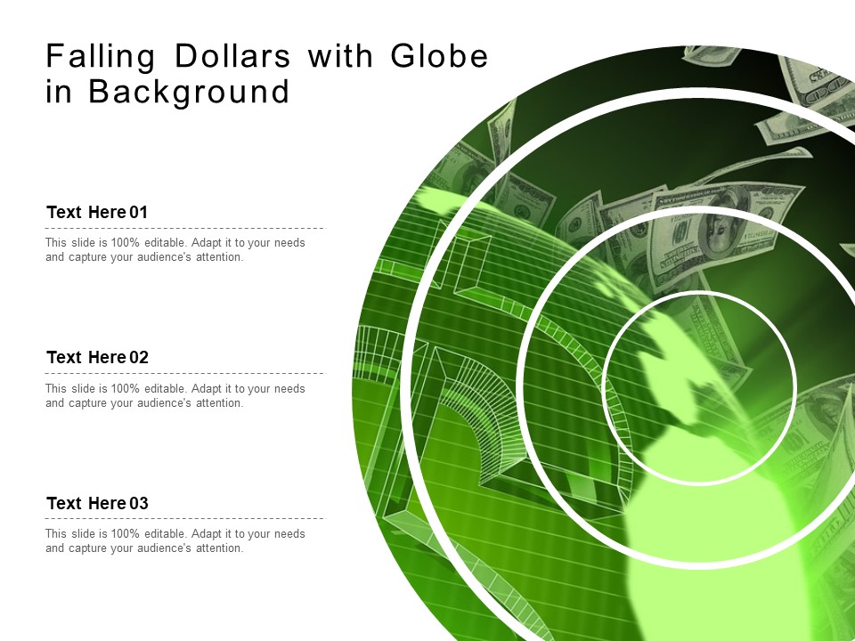 Falling Dollars With Globe In Background Ppt PowerPoint Presentation Layouts Good