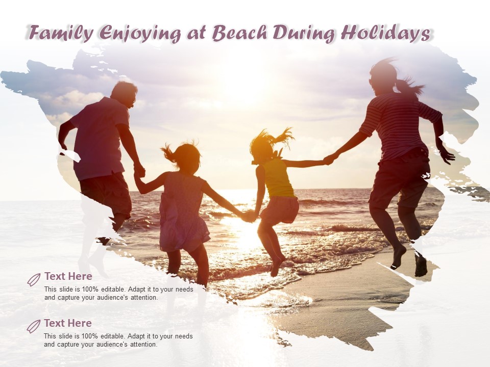 Family Enjoying At Beach During Holidays Ppt PowerPoint Presentation Styles File Formats