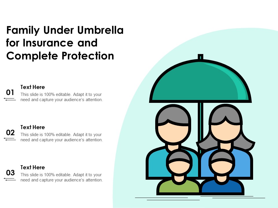 Family Under Umbrella For Insurance And Complete Protection Ppt PowerPoint Presentation Gallery Slides PDF