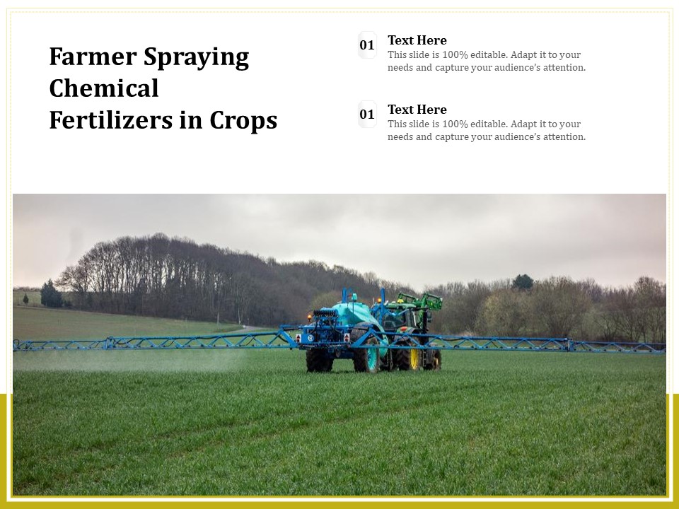 Farmer Spraying Chemical Fertilizers In Crops Ppt PowerPoint Presentation Portfolio Picture PDF