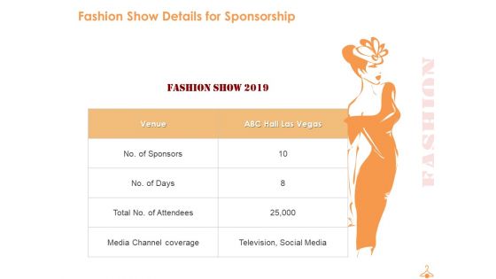 Fashion Show Details For Sponsorship Ppt PowerPoint Presentation Infographics Slideshow