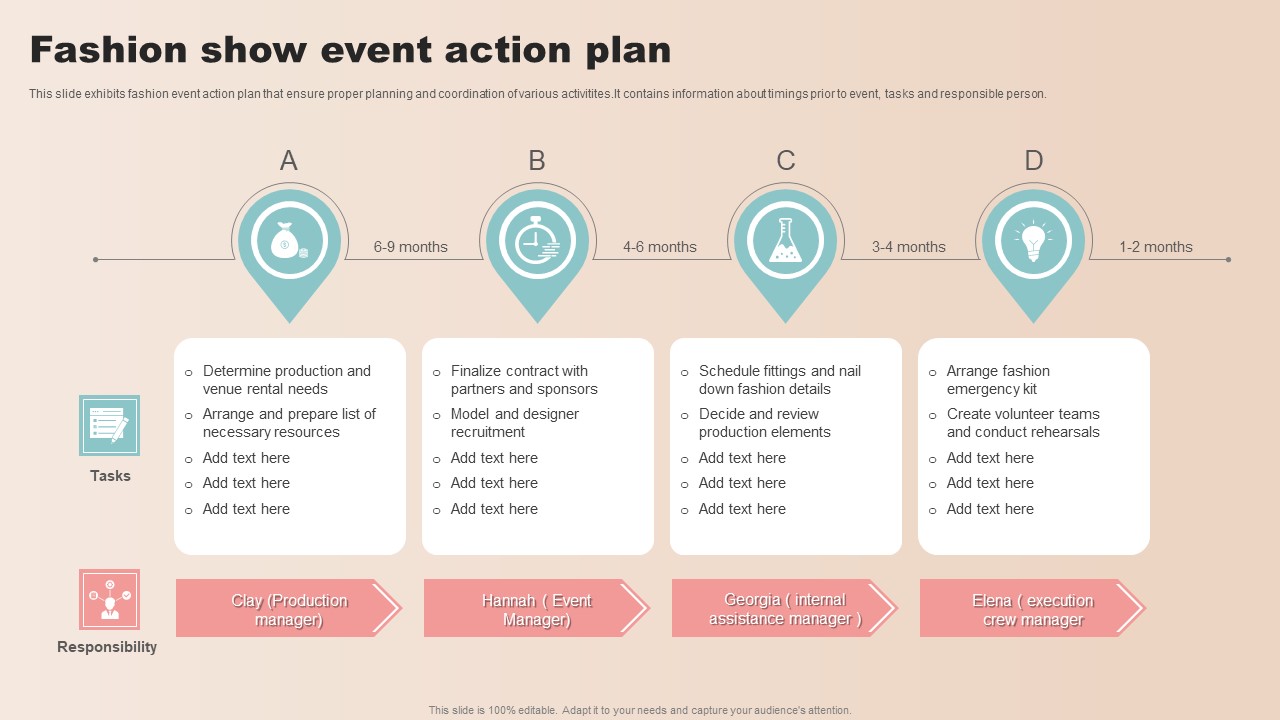 Fashion Show Event Action Plan Clipart PDF