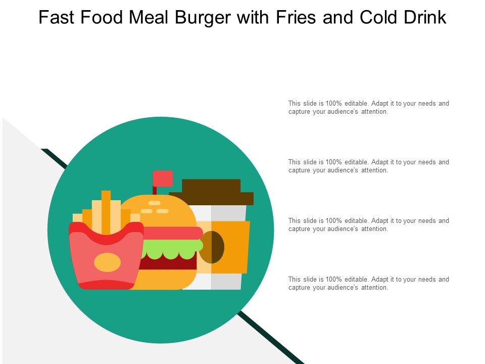 Fast Food Meal Burger With Fries And Cold Drink Ppt PowerPoint Presentation Slides File Formats