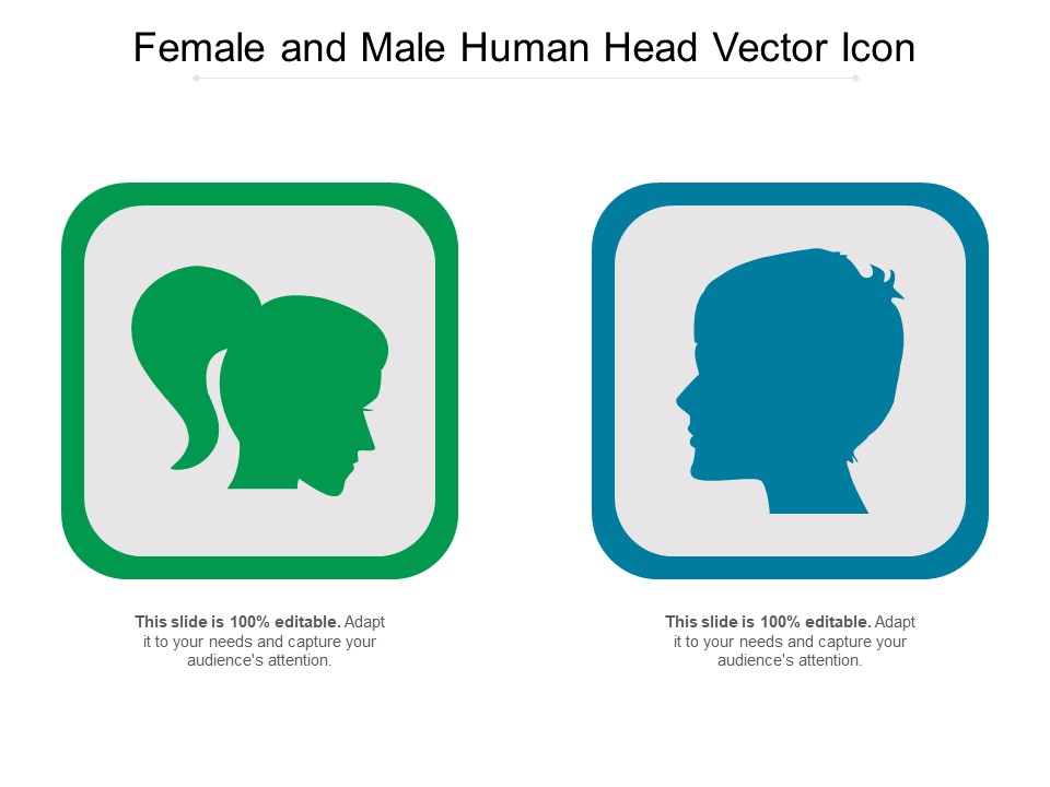 Female And Male Human Head Vector Icon Ppt PowerPoint Presentation File Design Templates PDF