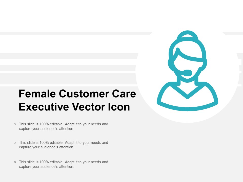 Female Customer Care Executive Vector Icon Ppt Powerpoint Presentation Professional Templates