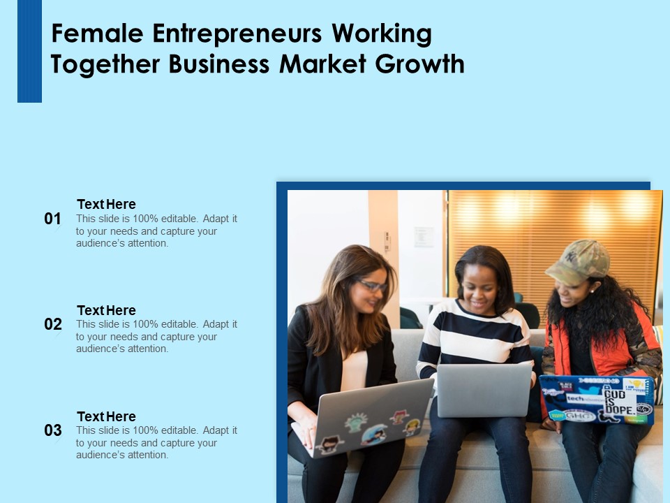 Female Entrepreneurs Working Together Business Market Growth Ppt PowerPoint Presentation File Format PDF