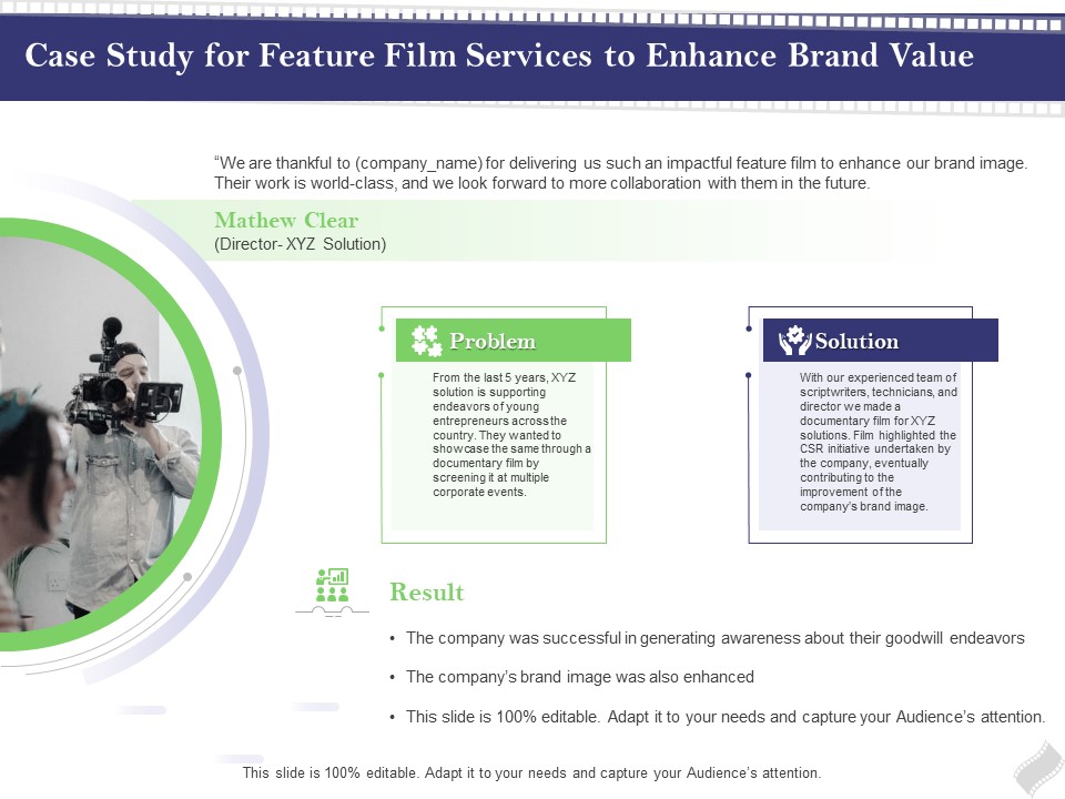 Film Branding Enrichment Case Study For Feature Film Services To Enhance Brand Value Slides PDF