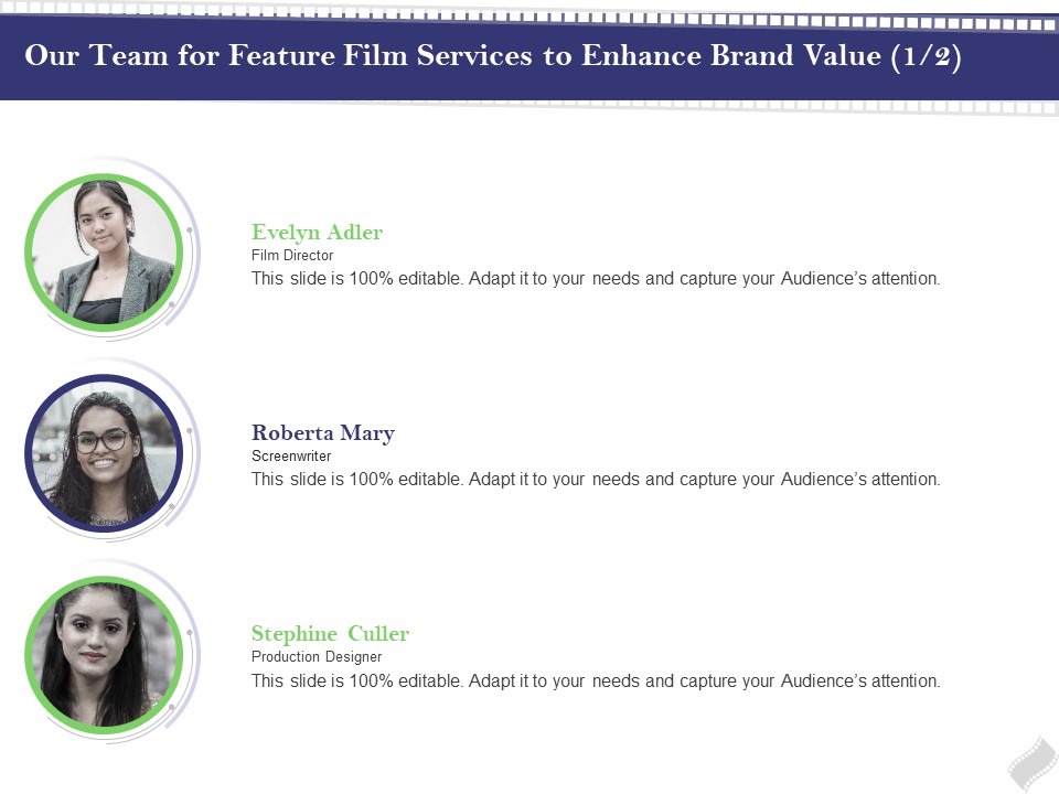 Film Branding Enrichment Our Team For Feature Film Services To Enhance Brand Value Graphics PDF