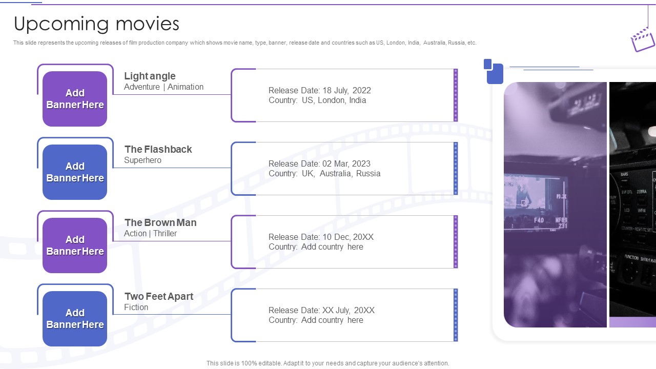 Film Making Company Outline Upcoming Movies Ppt PowerPoint Presentation Infographic Template Example File