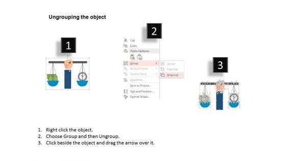 Finance And Time Management Balance Diagram Powerpoint Template