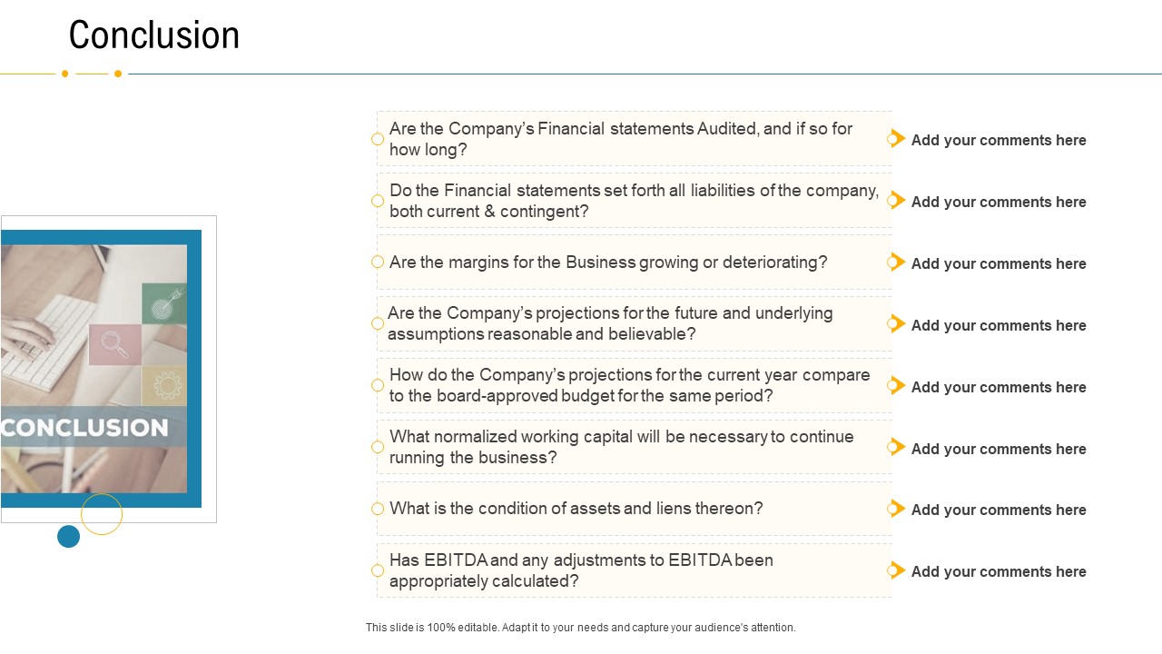 Financial Due Diligence For Business Organization Conclusion Structure PDF