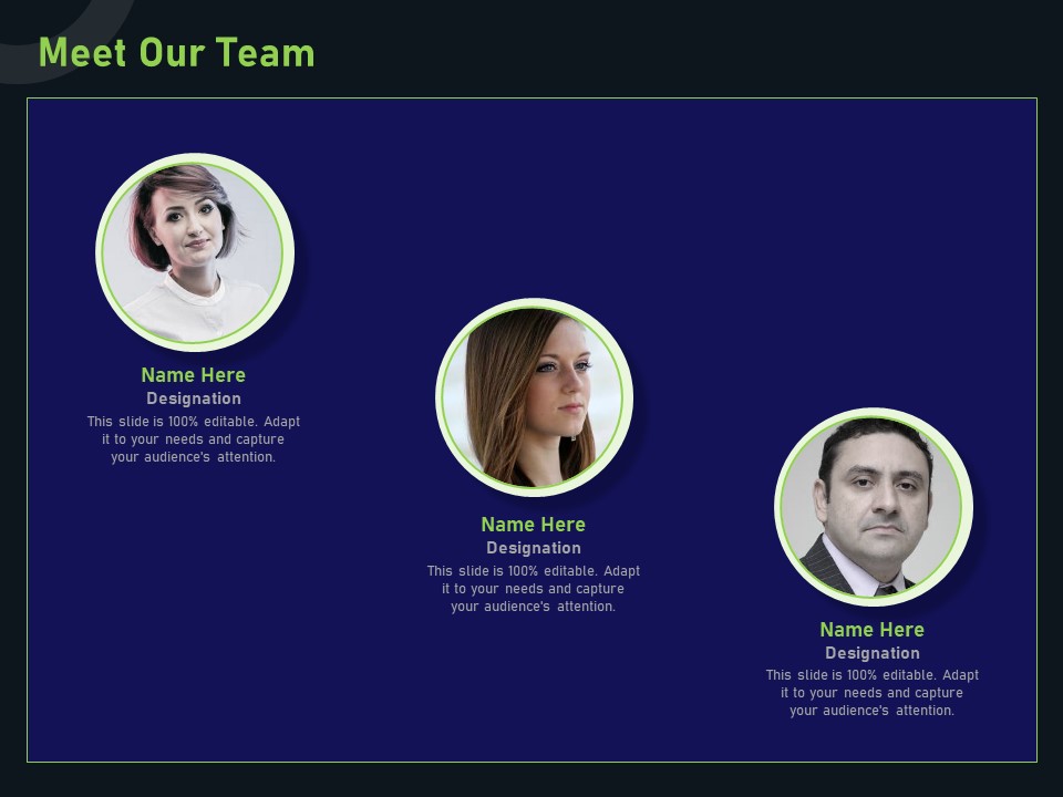 Financial Estimation Revamping Meet Our Team Ppt Inspiration Graphics PDF