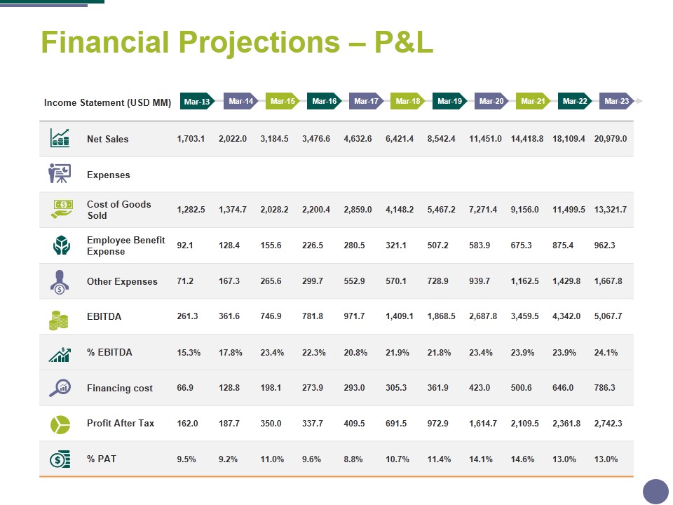 Financial Projections Panel Template 1 Ppt PowerPoint Presentation Summary Slide