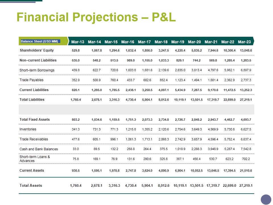 Financial Projections Panel Template 2 Ppt PowerPoint Presentation Infographics Inspiration
