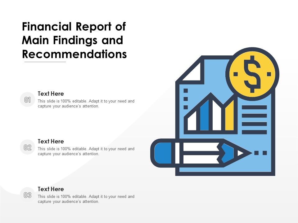 Financial Report Of Main Findings And Recommendations Ppt PowerPoint Presentation File Infographic Template PDF