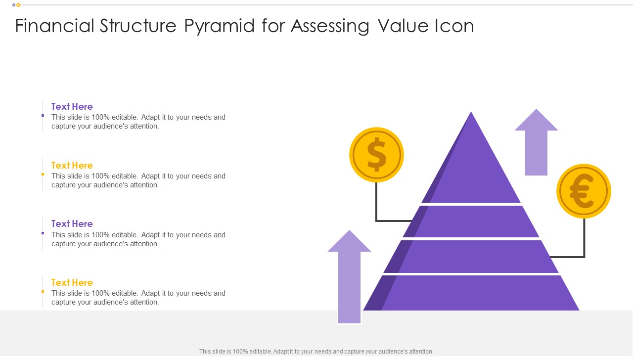 Financial Structure Pyramid For Assessing Value Icon Summary PDF
